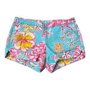 Lilly Pulitzer Adie Shorts in Breakwater Blue Lolita Cotton Side Zip Women's O